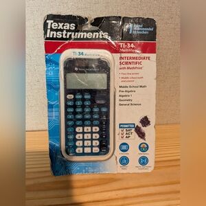 Texas Instruments TI-34 MultiView Scientific Calculator in Black and Teal